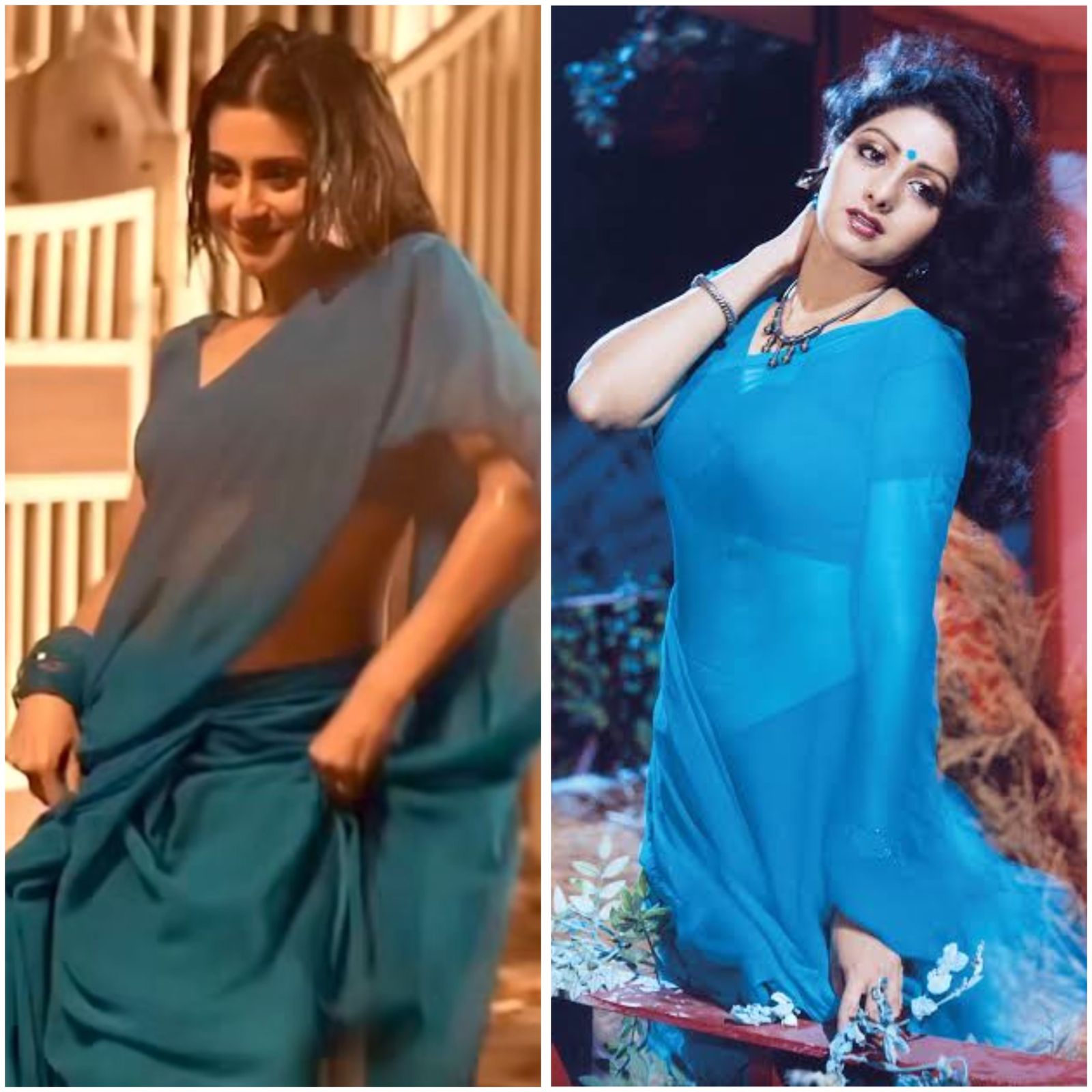 Bigg Boss 17 Fame Isha Malviya turns up the heat in a blue sari ,recreates legendary Sridevi's Iconic ‘Kaate Nahi Kat Te’ Song Look from ‘Mr India’ for her song 