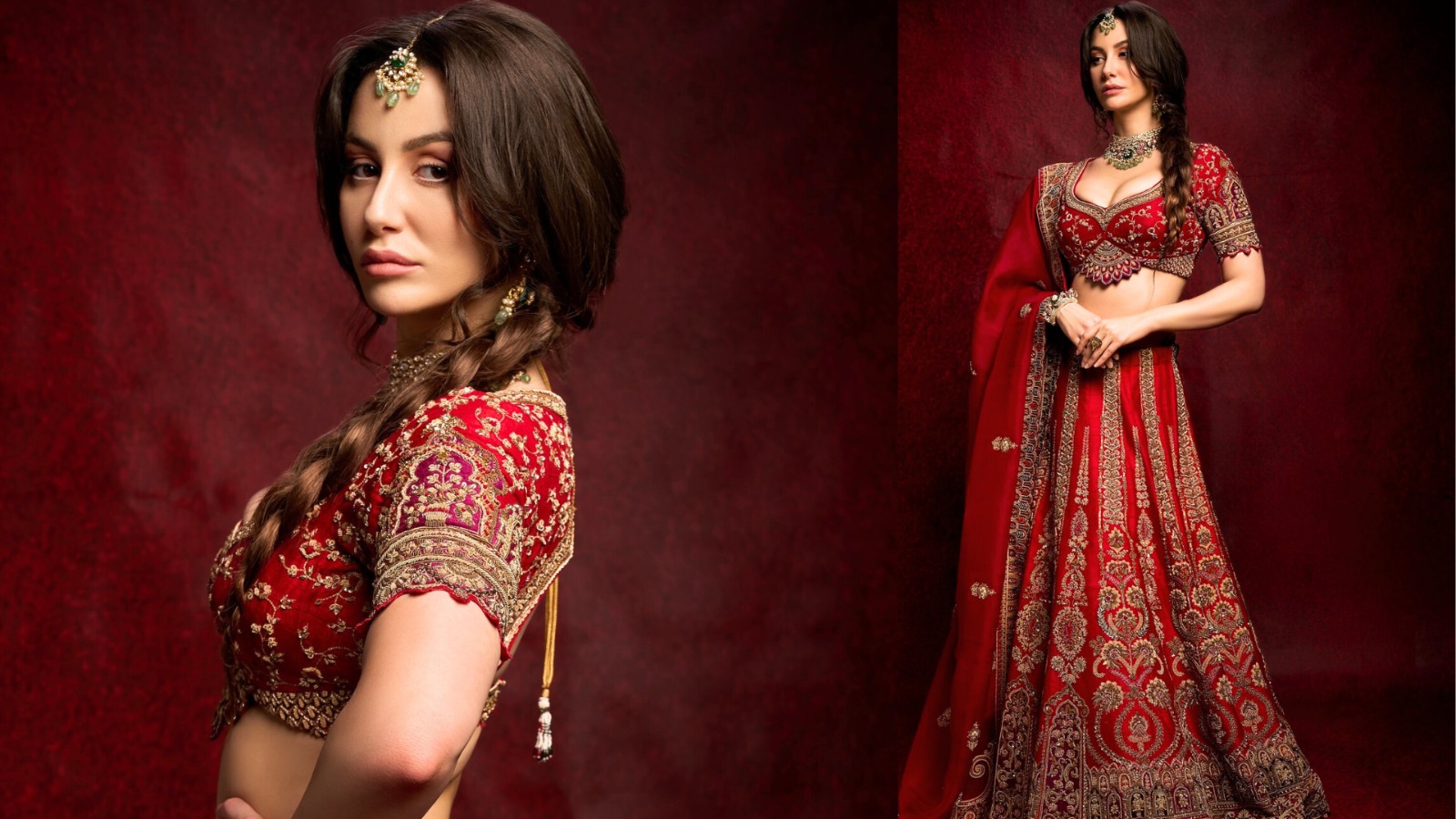 Giorgia Andriani Stuns In A Madhuban's Red Bridal Lehenga Masterpiece: A Must-See Wedding Inspiration For Brides To Be This Wedding Season 