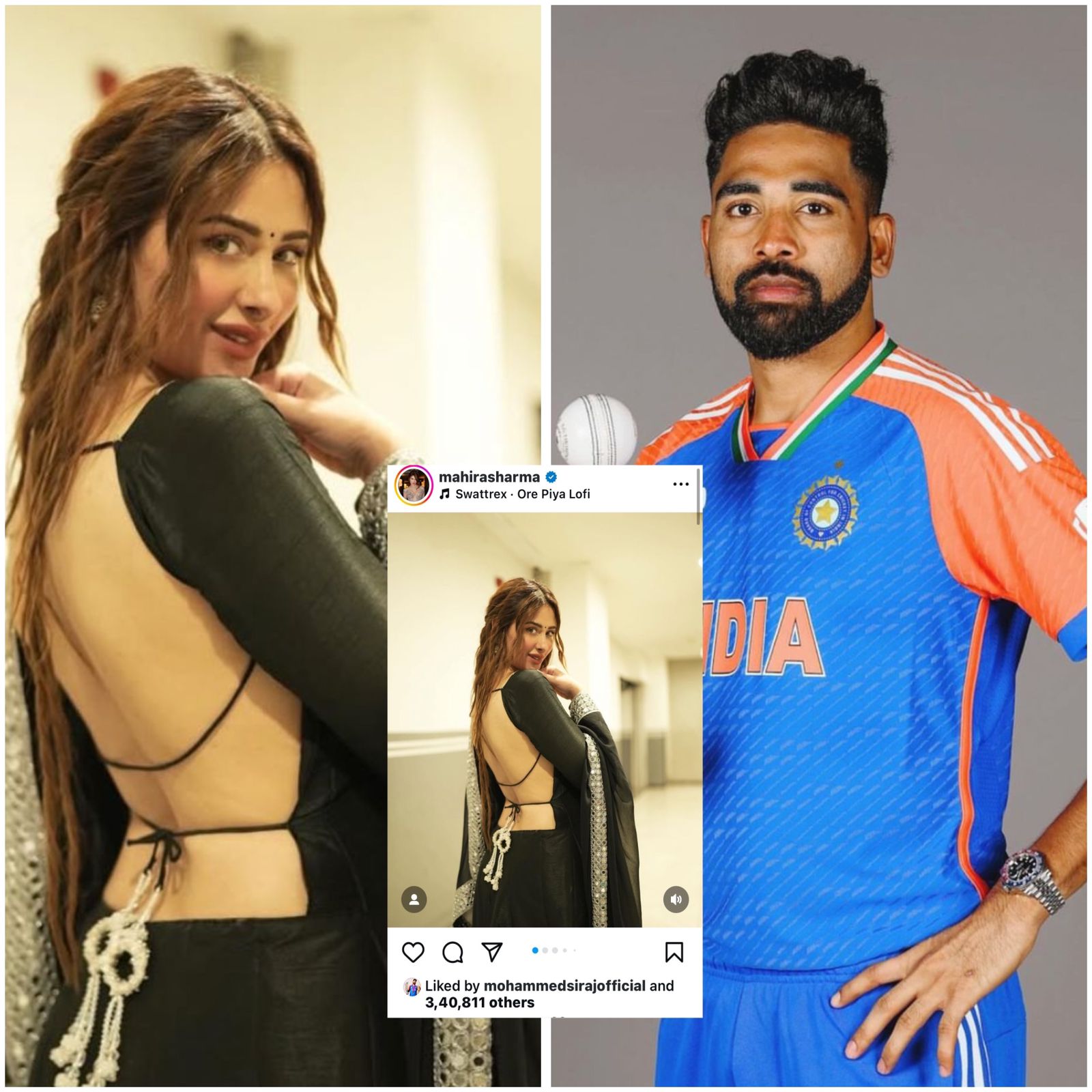 Mohammed Siraj 'likes' Mahira Sharma's latest backless photos, leaves fans wondering 'what's brewing’ between the two?